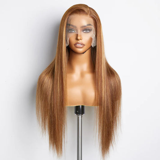 Pre-Plucked 13"x4" Lace Front Straight Wig Free Part 150% Density-100% Human Hair (24 Inches)
