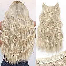 Wavy Invisible Wire Hair Extension (Light Yellow) (24 Inches)